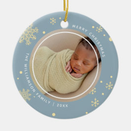 Moderne Sneeuwvlok 2 Foto's Keramisch Ornament