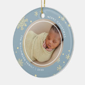 Moderne Sneeuwvlok 2 Foto's Keramisch Ornament (Links)