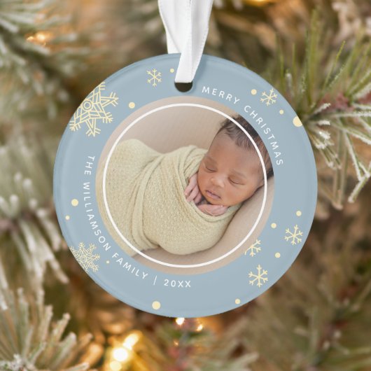 Moderne Sneeuwvlok 2 Foto's Ornament (Boom)