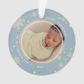 Moderne Sneeuwvlok 2 Foto's Ornament (voorkant)