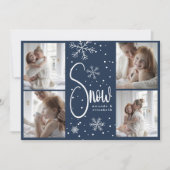 Moderne Sneeuwvlok 4 Familie Afbeeldingen Kerst 20 Feestdagenkaart (Voorkant)