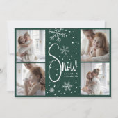 Moderne Sneeuwvlok 4 Familie Afbeeldingen Kerst 20 Feestdagenkaart (Voorkant)