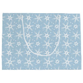 Moderne Sneeuwvlok All-over Patroon Gift Bag Groot Cadeauzakje (Achterkant)