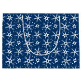 Moderne Sneeuwvlok All-over Patroon Gift Bag Groot Cadeauzakje (Voorkant)