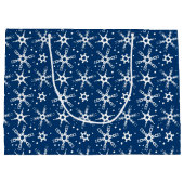 Moderne Sneeuwvlok All-over Patroon Gift Bag Groot Cadeauzakje (Achterkant)