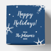 Moderne sneeuwvlok gepersonaliseerde gunst geschen bedankdoosjes (Bovenkant)