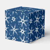 Moderne sneeuwvlok gepersonaliseerde gunst geschen bedankdoosjes (Achterkant)
