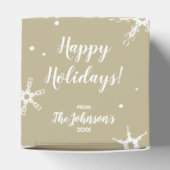 Moderne sneeuwvlok gepersonaliseerde gunst geschen bedankdoosjes (Bovenkant)