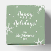 Moderne sneeuwvlok gepersonaliseerde gunst geschen bedankdoosjes (Bovenkant)