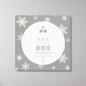 moderne  sneeuwvlok kerstboom canvas afdruk (Voorkant)