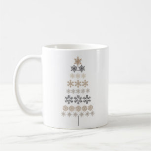 moderne sneeuwvlok kerstboom koffiemok