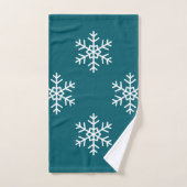 Moderne sneeuwvlok Marine blauwe achtergrond Bad Handdoek (Handdoek)