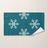 Moderne sneeuwvlok Marine blauwe achtergrond Bad Handdoek (Handdoek)