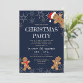 Moderne Sneeuwvlok Marine Kerstfeest Kaart (Staand voorkant)