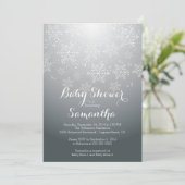 Moderne Sneeuwvlok Neutral Baby shower Invitation Kaart (Staand voorkant)