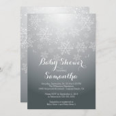Moderne Sneeuwvlok Neutral Baby shower Invitation Kaart (Voorkant / Achterkant)