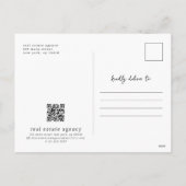 Moderne sneeuwvlok onroerend goed bedrijf feestdagenkaart (Achterkant)