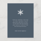 Moderne sneeuwvlok onroerend goed bedrijf feestdagenkaart (Voorkant)