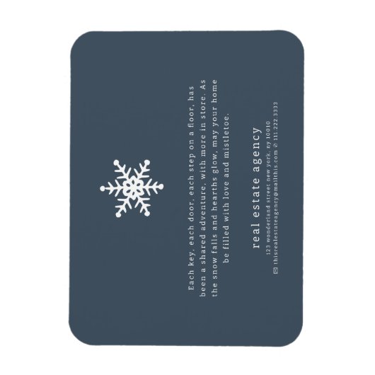 Moderne sneeuwvlok onroerend goed zakelijke vakant magneet (Verticaal)