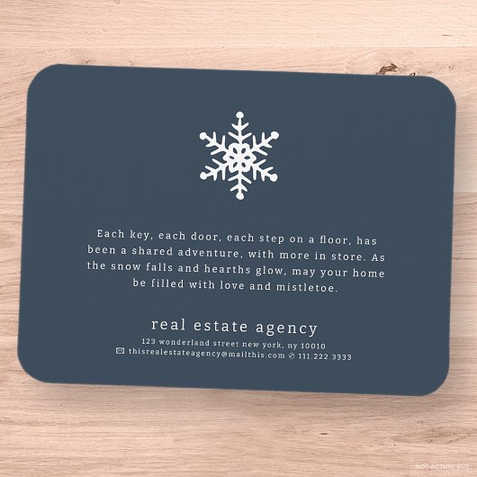 Moderne sneeuwvlok onroerend goed zakelijke vakant magneet