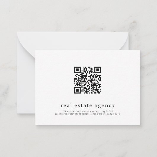 Moderne sneeuwvlok onroerend goed zakelijke vakant notitiekaartje (Achterkant)