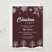 Moderne Sneeuwvlok Pine Navy Winter Kerstfeest Kaart (Voorkant)