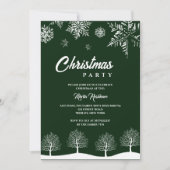 Moderne Sneeuwvlok Pine Navy Winter Kerstfeest Kaart (Voorkant)