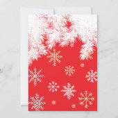 Moderne sneeuwvlok rode winterkerstfeest kaart (Achterkant)