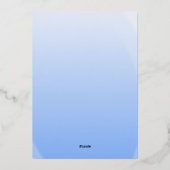 Moderne Sneeuwvlok Sneeuwblauw Winter Kerstfeest Folie Uitnodiging (Achterkant)