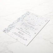 Moderne Sneeuwvlok Sneeuwwitje Winter Kerstfeest Folie Uitnodiging (Gedraaid)