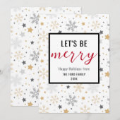 Moderne Sneeuwvlok Vrolijke Feestdagen Gelukkig Ni Feestdagenkaart (Voorkant / Achterkant)