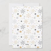 Moderne Sneeuwvlok Vrolijke Feestdagen Gelukkig Ni Feestdagenkaart (Achterkant)