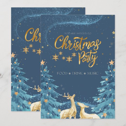 Moderne sneeuwvlok winter Kerst uitnodiging KERSTM (Voorkant / Achterkant)