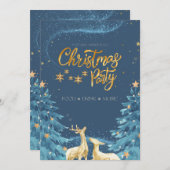 Moderne sneeuwvlok winter Kerstmis Uitnodiging XMA (Voorkant / Achterkant)