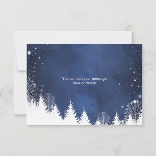 Moderne Sneeuwvlok Winter Marine en Goud Bedankkaart (Achterkant)