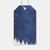 Moderne Sneeuwvlok Winter Marine en Goud Cadeaulabel (Achterkant)