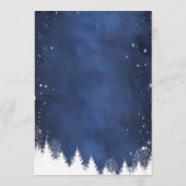 Moderne Sneeuwvlok Winter Marine en Gouden Bruilof Menu (Achterkant)