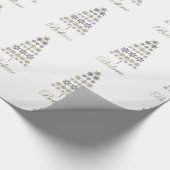 moderne  sneeuwvlokboom cadeaupapier (Hoek)