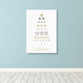 moderne sneeuwvlokboom canvas afdruk (Insitu (Houten vloer))