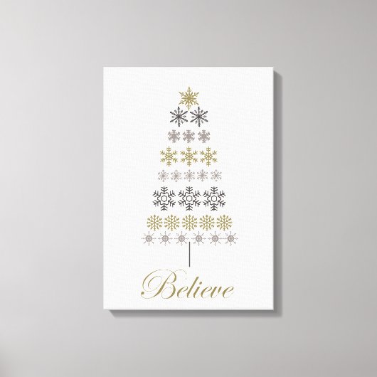 moderne sneeuwvlokboom canvas afdruk (Voorkant)