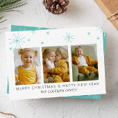 Moderne Sneeuwvlokken 3 Foto Kerst Kaart