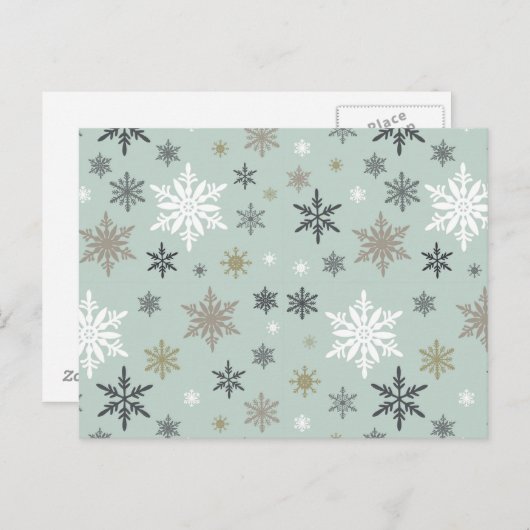 moderne  sneeuwvlokken briefkaart (Voorkant / Achterkant)