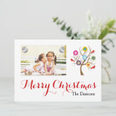 Moderne sneeuwvlokken en kardinalen voor kerst feestdagenkaart (Staand voorkant)