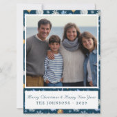 Moderne sneeuwvlokken en kustelementen Foto Feestdagenkaart (Voorkant)