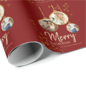 Moderne Sneeuwvlokken Foto Prettig Kerstfeest Cadeaupapier (Rol Hoek)