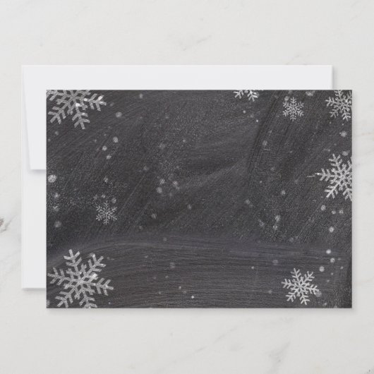 Moderne sneeuwvlokken in de winter kaart (Achterkant)