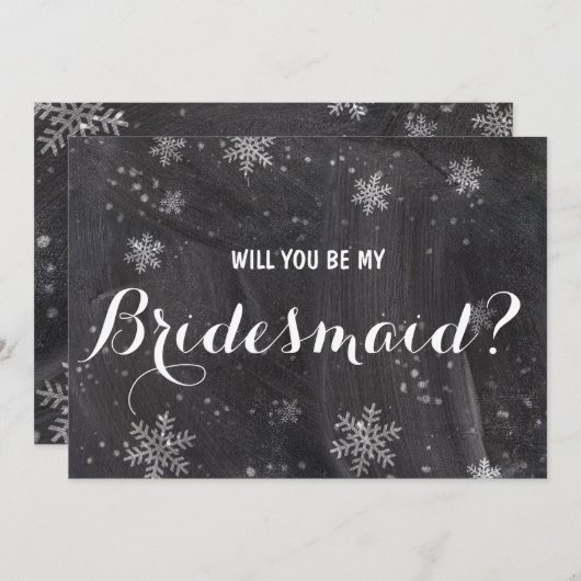 Moderne sneeuwvlokken in de winter kaart (Voorkant / Achterkant)