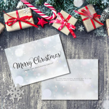 Moderne Sneeuwvlokken Kantoor Kerstkaart met Scrip