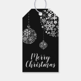 Moderne sneeuwvlokken Kerstcadeau labels Cadeaulabel