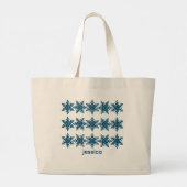 Moderne sneeuwvlokken Kerstmis Grote Tote Bag (Achterkant)